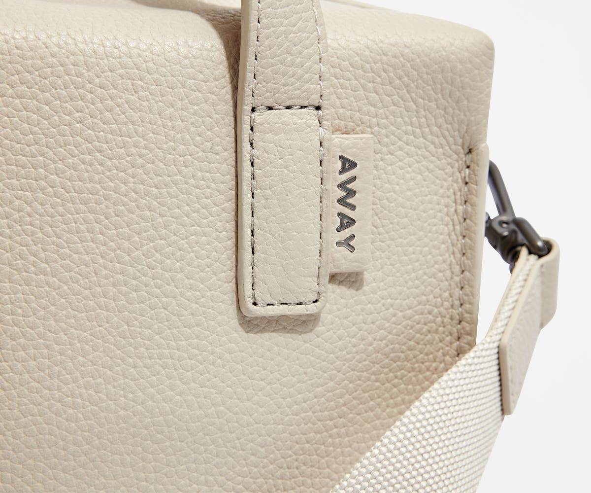 Close-up view of the leather material