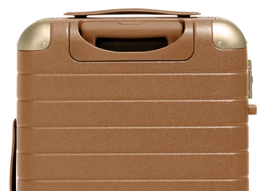 The Aluminum Edge Bigger Carry-On in Cognac Brown